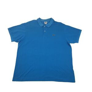 Lacoste Men’s Polo Shirt Size 8 XXL Blue Short Sleeve Classic Croc Cotton
